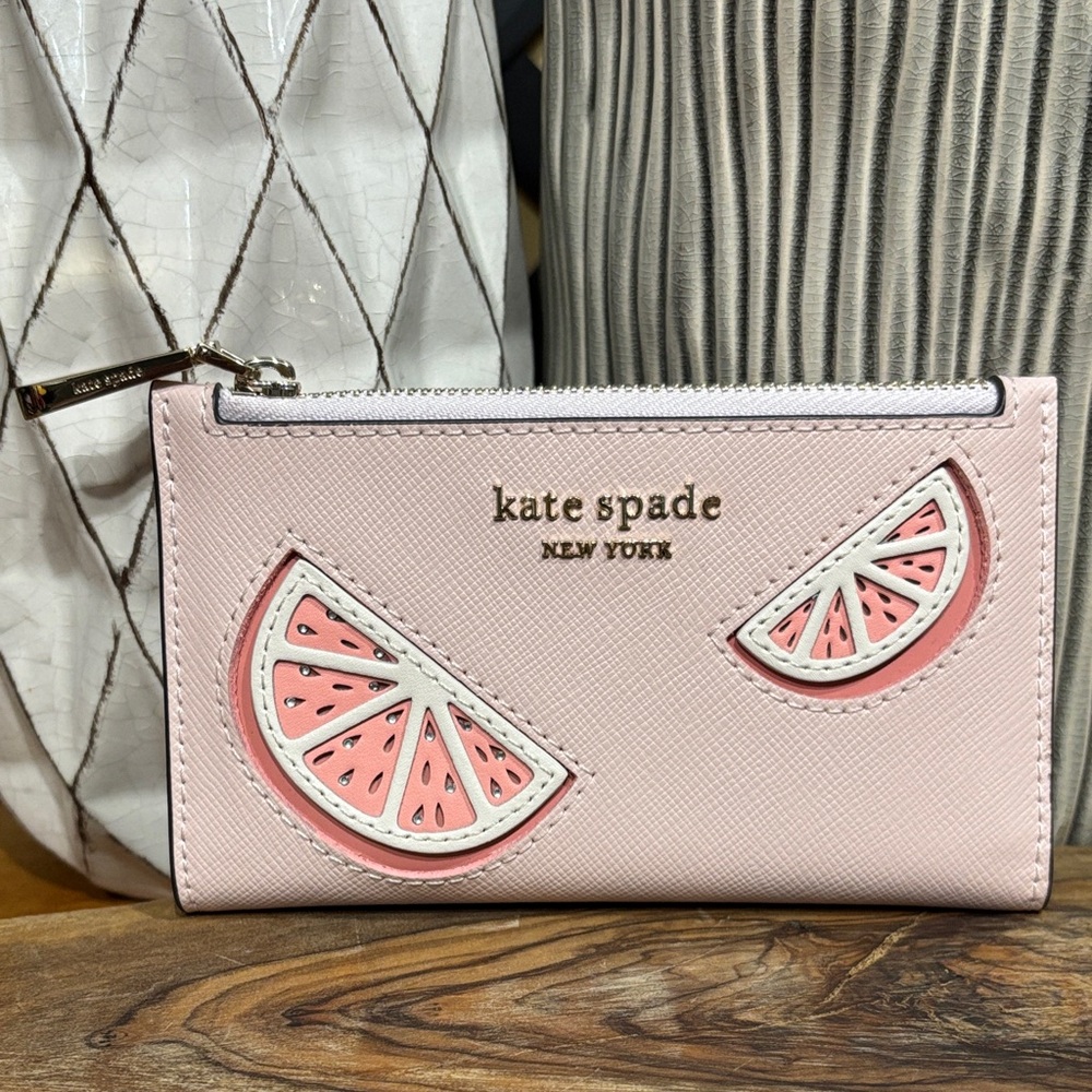 Kate Spade Novelty Tini Embellished Small Slim Bifold Wallet Spritz NWOT - Picture 1 of 16